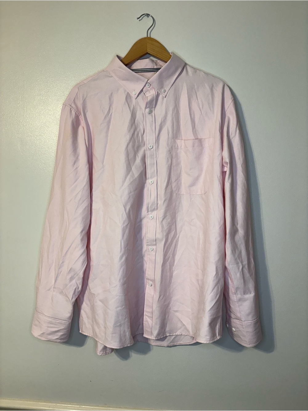 Oxford Pale Pink Long-Sleeve Button-Down Shirt
